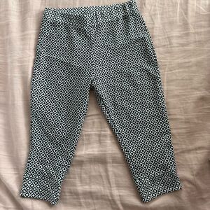 Espresso Black & White Capris Geometric Print Cropped Pants Leggings | Size M